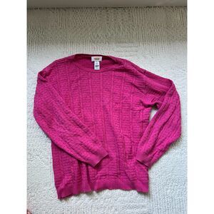talbots pink cotton sweater size medium